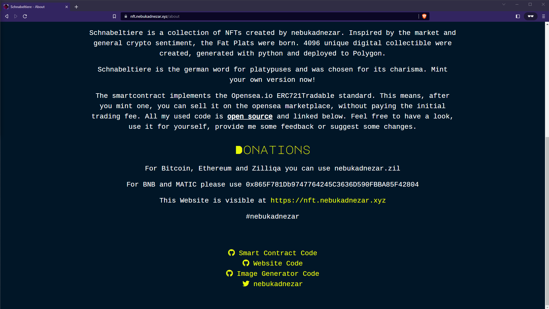 Schnabeltiere about page