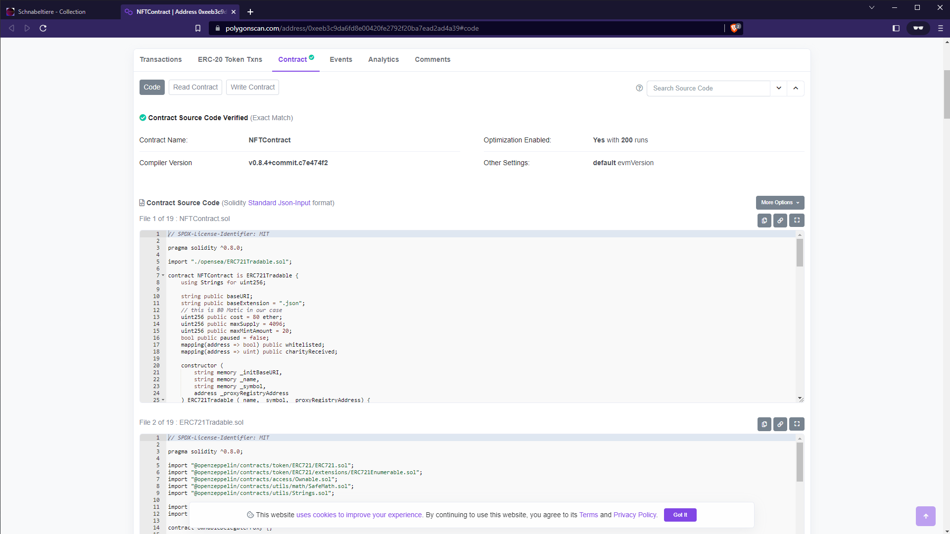 Schnabeltiere Contract Info