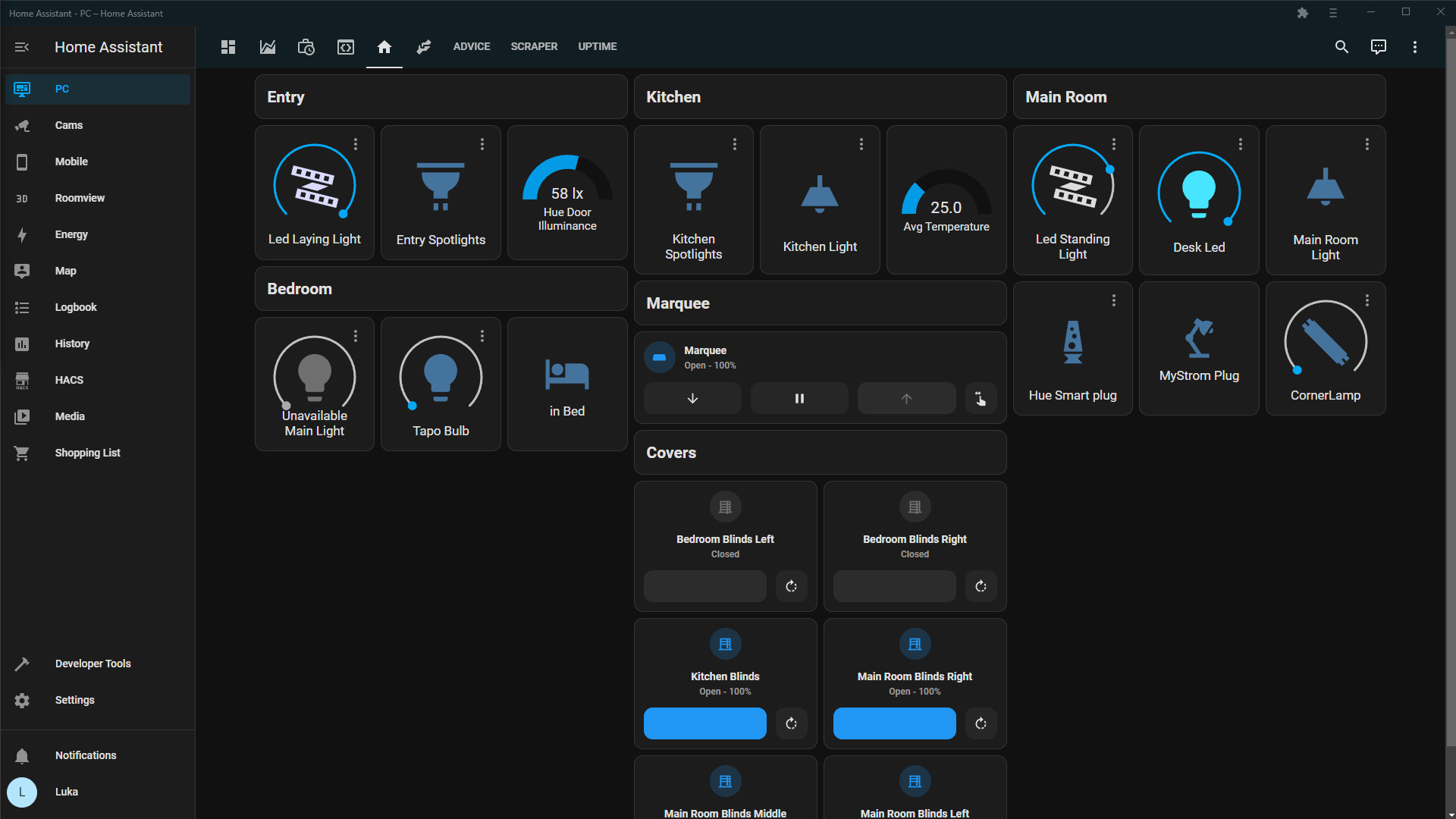 Homeassistant Dashboard