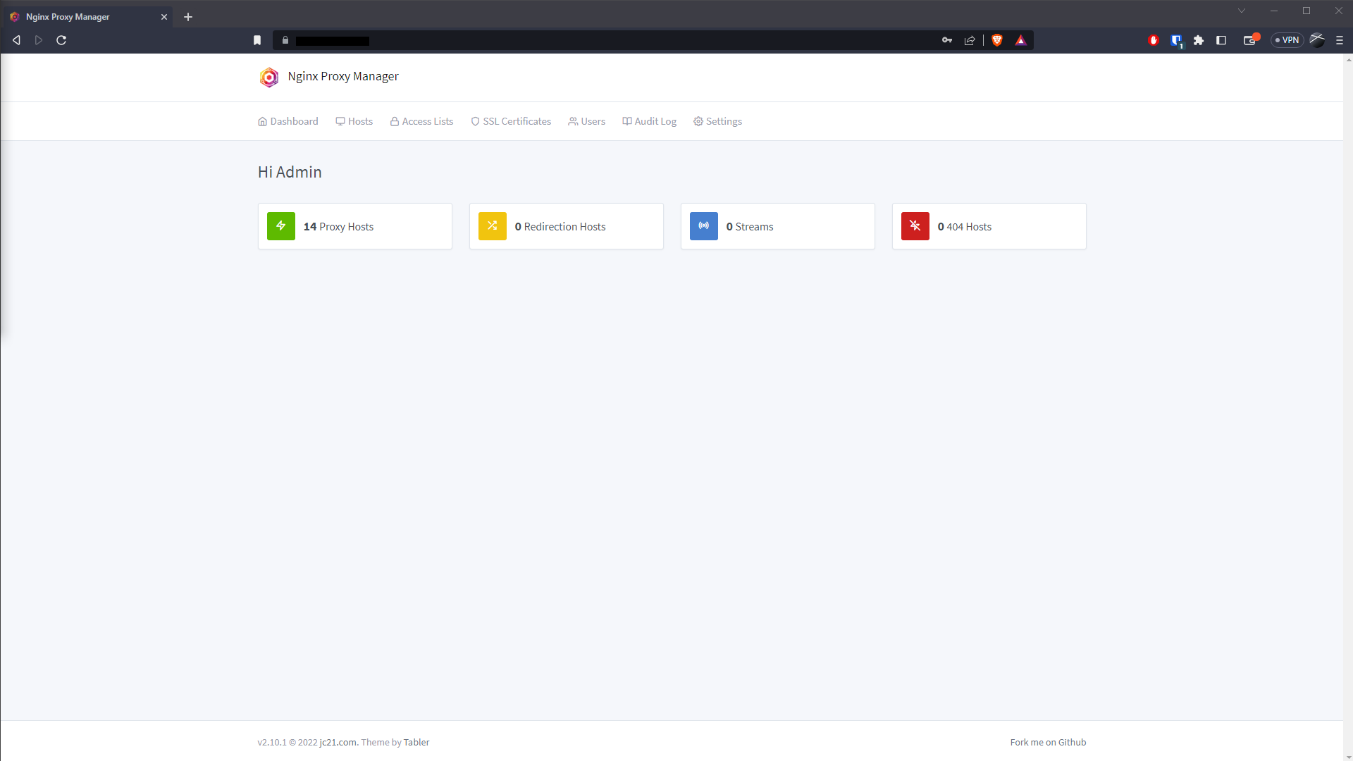 Nginx Proxy Manager Dashboard